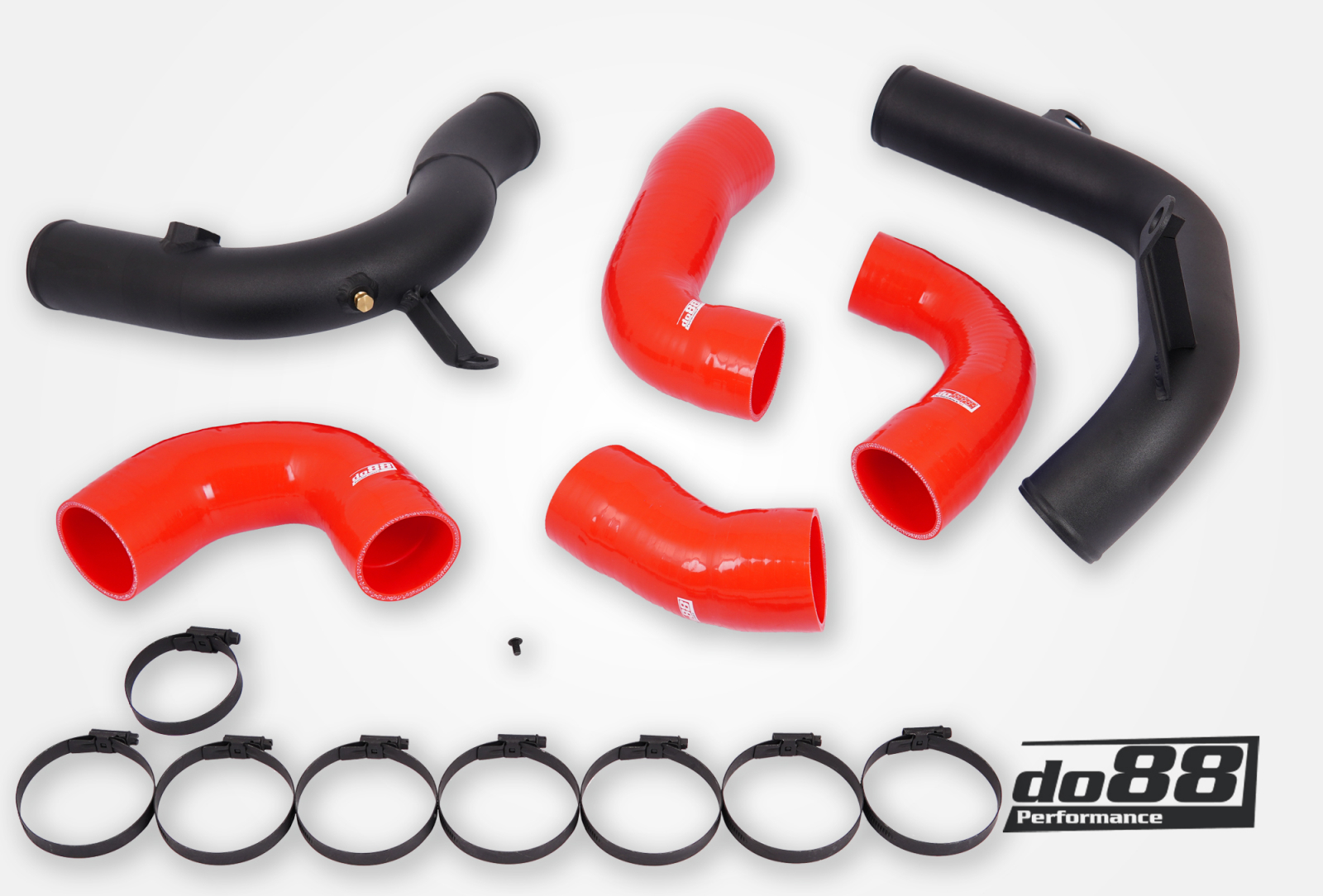 Kit Tubazioni di Pressione DO88 (Charge Pipe) VAG 2.0 TSI EA888 Gen4 (245hp) per intercooler di serie – tubi flessibili rossi