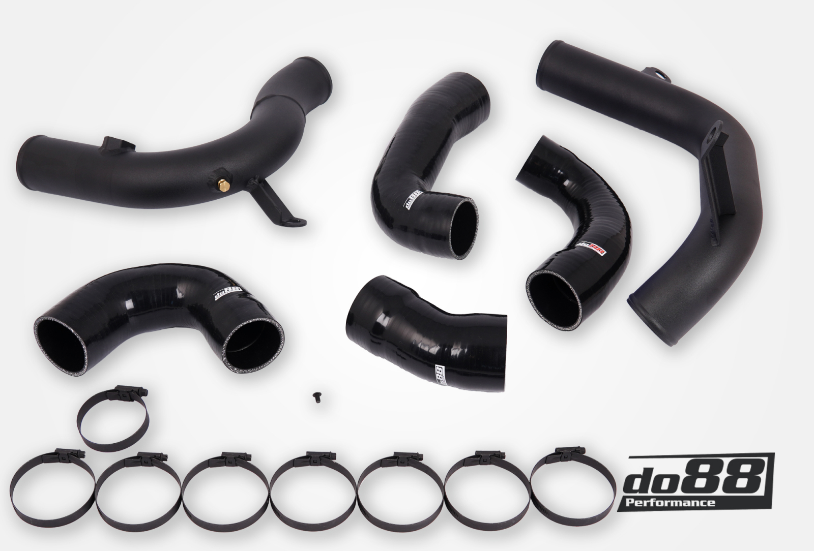 Kit Tubazioni di Pressione DO88 (Charge Pipe) VAG 2.0 TSI EA888 Gen4 (245hp) per intercooler di serie – tubi flessibili neri