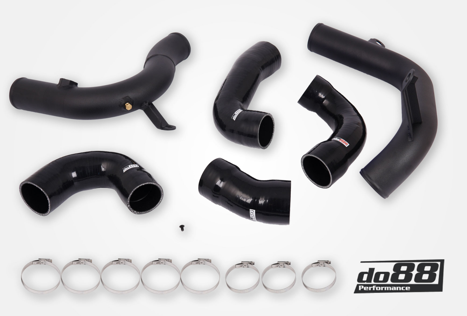 Kit Tubazioni di Pressione DO88 (Charge Pipe) AUDI SEAT SKODA VW 1.8 / 2.0 TSI (MQB) per intercooler di serie – tubi flessibili neri
