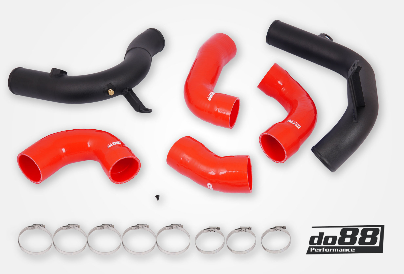 Kit Tubazioni di Pressione DO88 (Charge Pipe) AUDI SEAT SKODA VW 1.8 / 2.0 TSI (MQB) per intercooler do88 – tubi flessibili rossi
