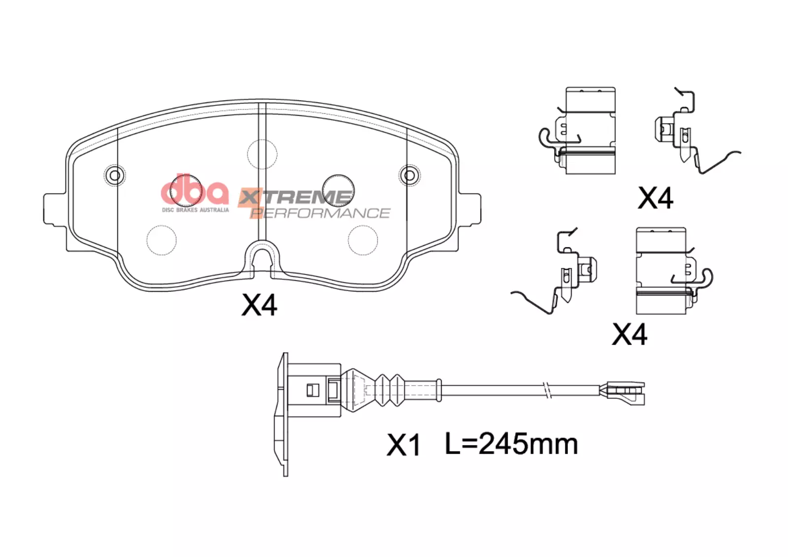 Pastiglie Sportive Brake Pads DBA Xtreme Performance | Anteriori S3 8Y / Golf 8R / Tiguan R / Formentor Impianto ZF-TRW 357x34 mm - DB15271XP