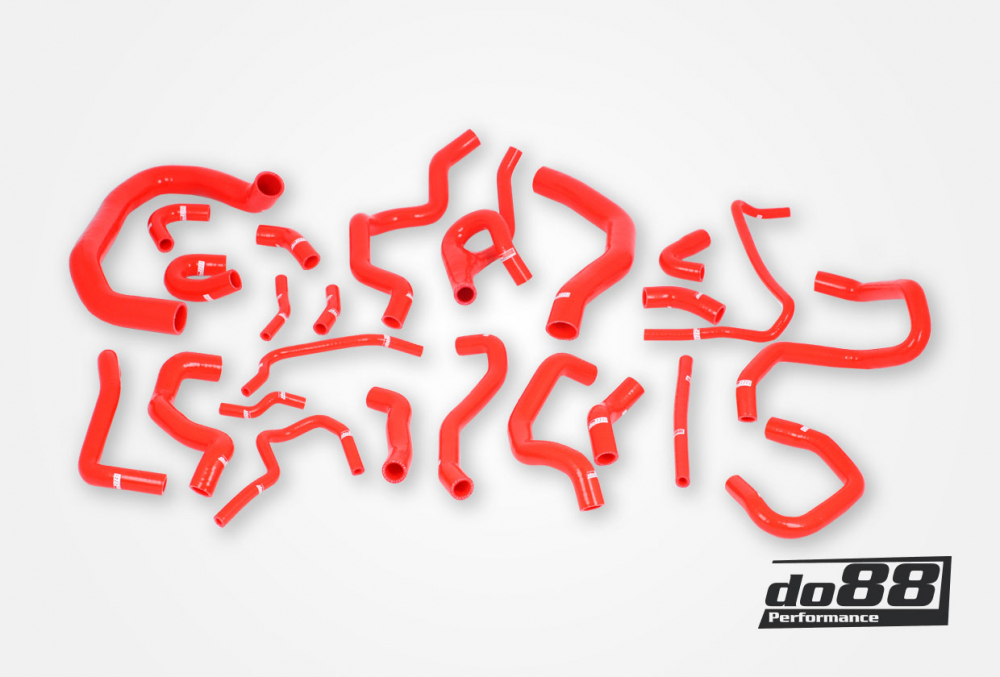 Kit Manicotti Liquido Refrigerante DO88 AUDI SEAT SKODA VW 1.8 / 2.0 TSI (MQB) (24 pezzi) tubi flessibili rossi