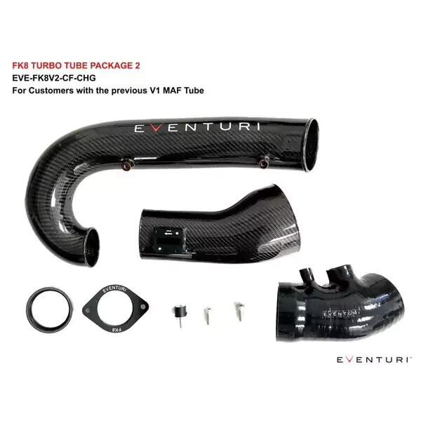 Tubo del Turbo in Carbonio maggiorato V3 Honda Civic Type R FK8 - Eventuri Oversized Carbon Turbo Tube