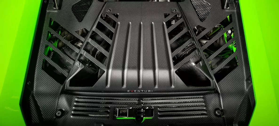 Coprimotore in Carbonio opaco Lamborghini Huracan set completo - Eventuri Carbon Engine Cover Set Matte Finish