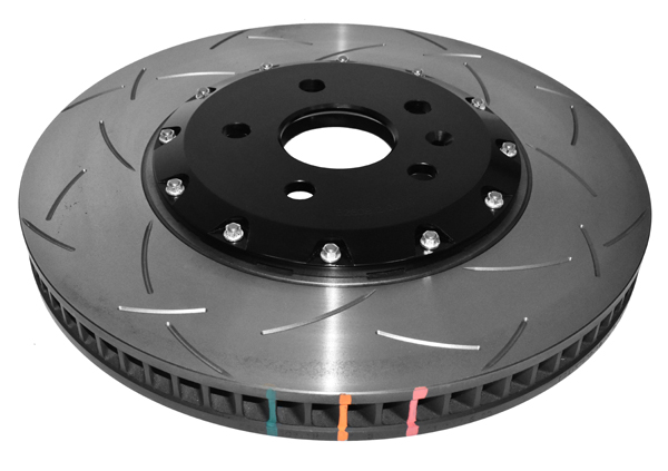 Coppia dischi freno sportivi scomponibili baffati Anteriori 370x34 mm Cadillac CTS-V / Chevrolet Camaro (sinistro + destro) – DBA 5000 Series T3 Slotted Black Hat