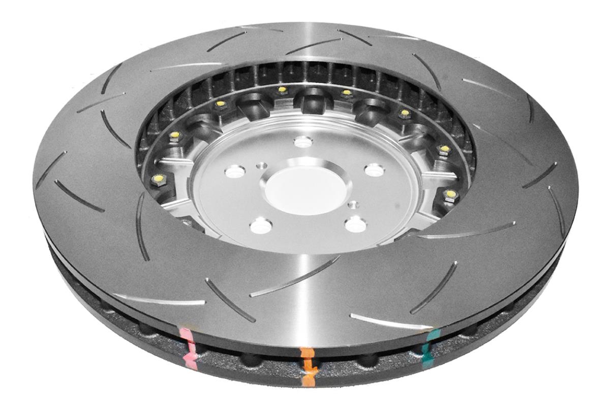 Coppia dischi freno sportivi scomponibili baffati Anteriori 380x34 mm Lexus GS-F / RC-F – DBA 5000 Series T3 Slotted Silver Hat