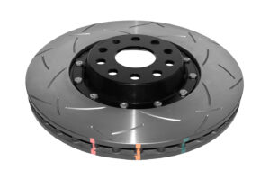 Coppia dischi freno sportivi scomponibili baffati Anteriori 345x30 mm VW Passat B6 / Golf Mk6 / Passat B7 / Skoda Superb 3T / Seat Leon 1P / Audi S3 8P / A3 8P – DBA 5000 Series T3 Slotted Black Hat
